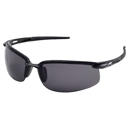 Deltaplus Overlander, Safety Glasses, Anti-Scratch, Silver Mirror Lens, Black Frame, Half-Frame 15590